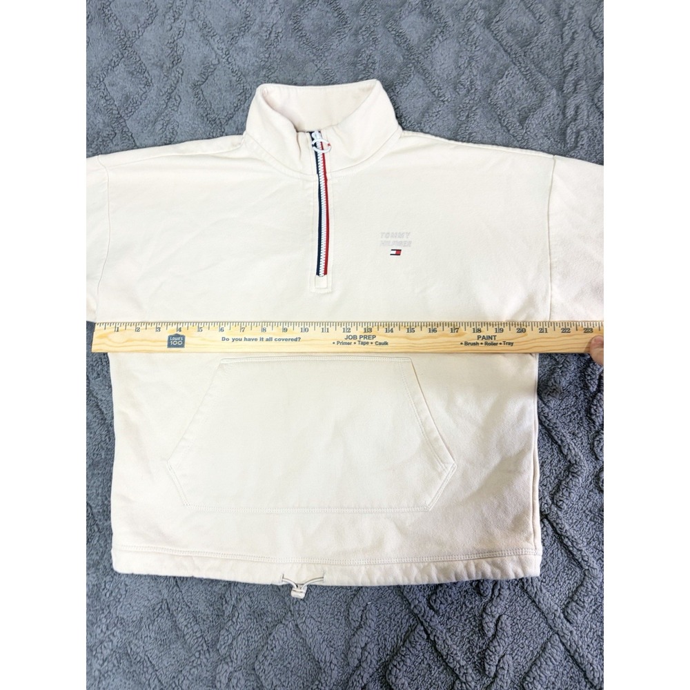Tommy Hilfiger Sport Beige Cotton Knit Half Zip Mock Neck Sweatshirt Small - Picture 7 of 7